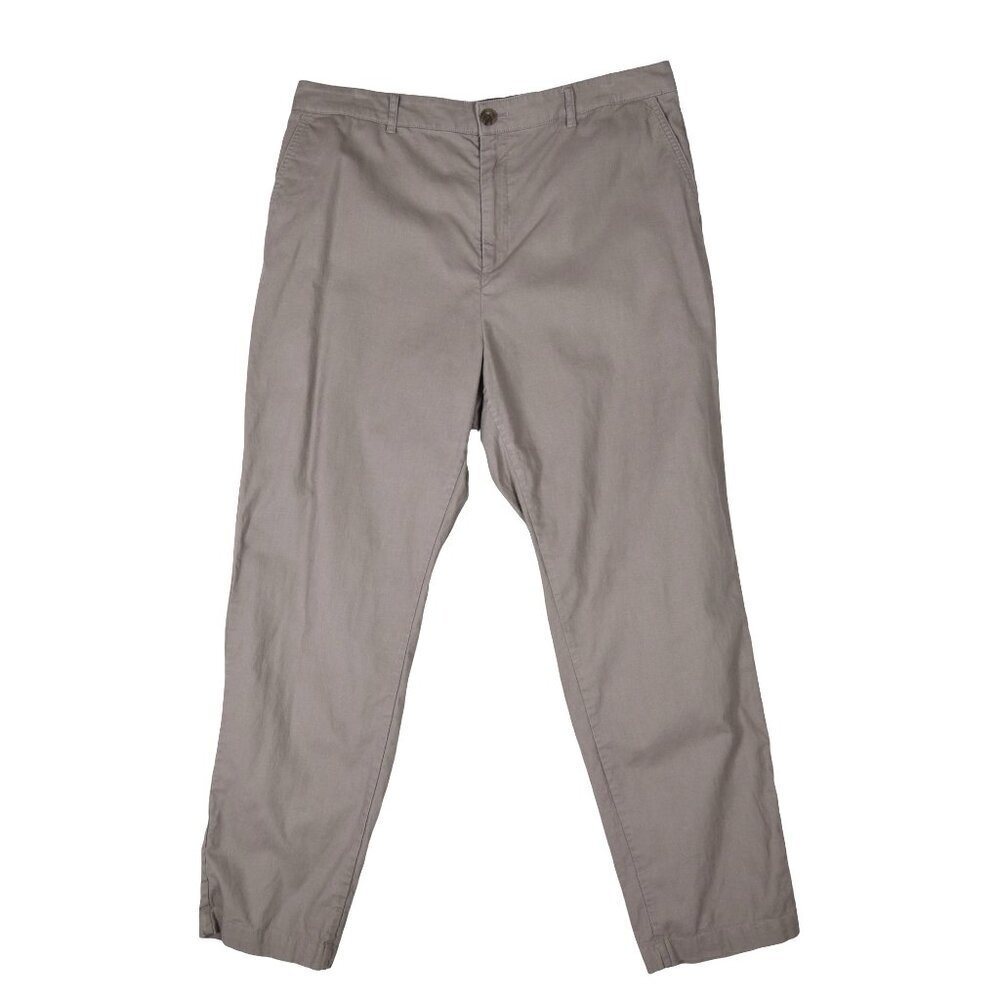 Uniqlo Women's 50% Linen 50% CottoTapered Pants XL Taupe Brown Minimalist Casual
